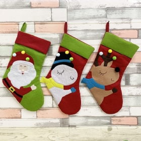 Χριστουγεννιάτικες Διακοσμήσεις Οικογενειακές Κάλτσες Δώρο Τσάντα Μηχανή Κεντημένες Με Γέρο Ελάφια Χιονάνθρωπος