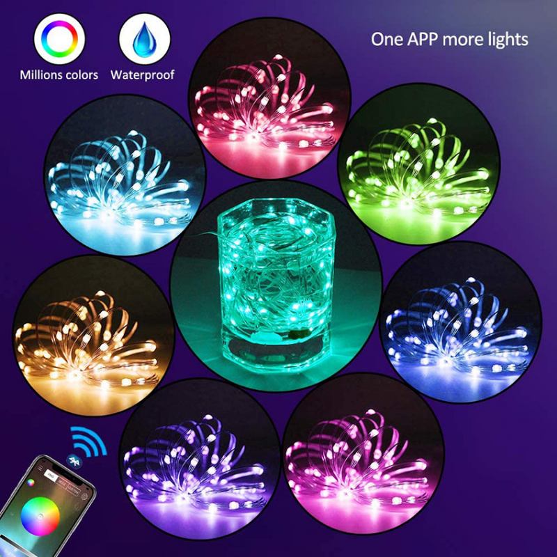 Χριστουγεννιάτικο Φωτιστικό Bluetooth Full Color String Έξυπνο Usb Rgb Light Led Διακοσμητικό Χορδών