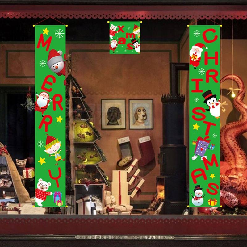 Χριστουγεννιάτικο Κρεμαστό Ζεύγος Σπίτι Διακοσμητικό Πανό Για Μπροστινή Πόρτα Βεράντας Για Καλά Χριστούγεννα